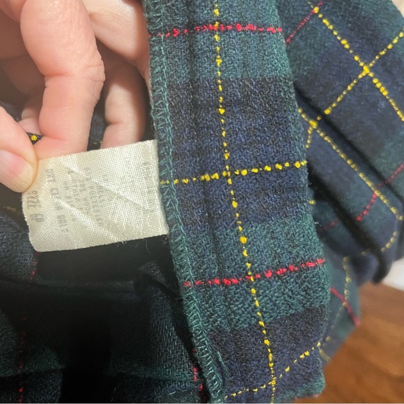 Vintage Wool Blend Pleated Green Scottish Tartan Plaid Skirt 6P Dark Academia - Picture 8 of 11